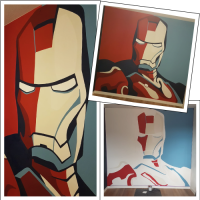 Overzicht muurschildering Ironman